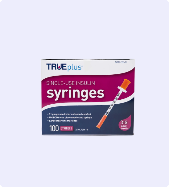 0.3 cc Ultra Fine Syringe 31 gauge - Box of 100 (True Plus)