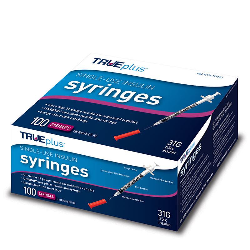 0.5 cc Ultra Fine Syringe 31 gauge - Box of 100 (True Plus)