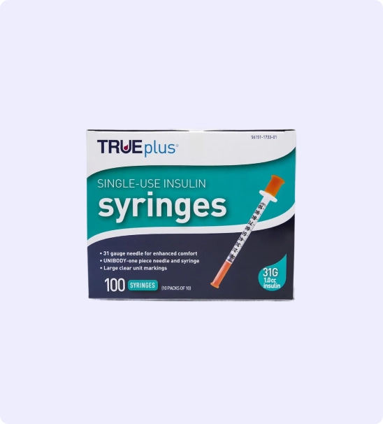 1.0 cc Ultra Fine Syringe 31 gauge - Box of 100 (True Plus)