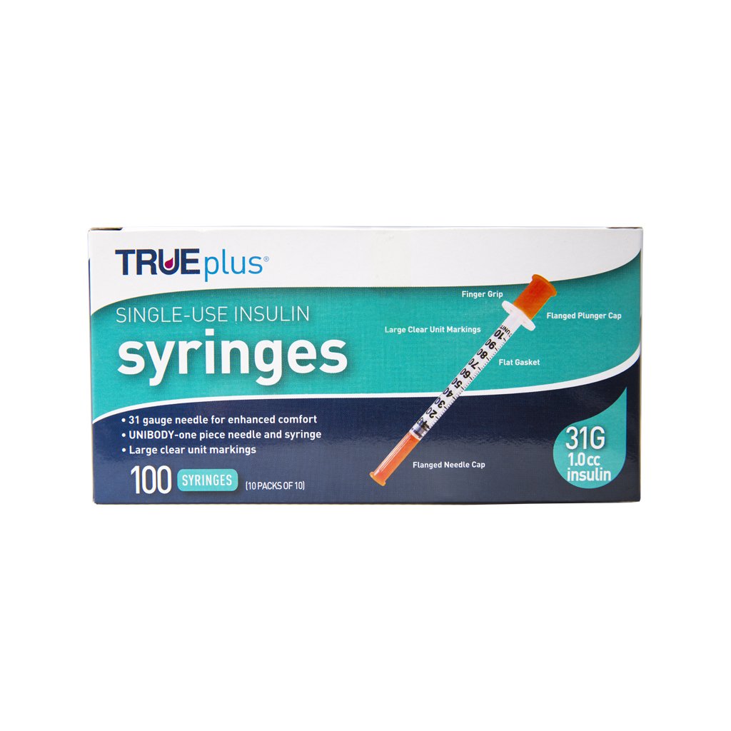 1.0 cc Ultra Fine Syringe 31 gauge - Box of 100 (True Plus)