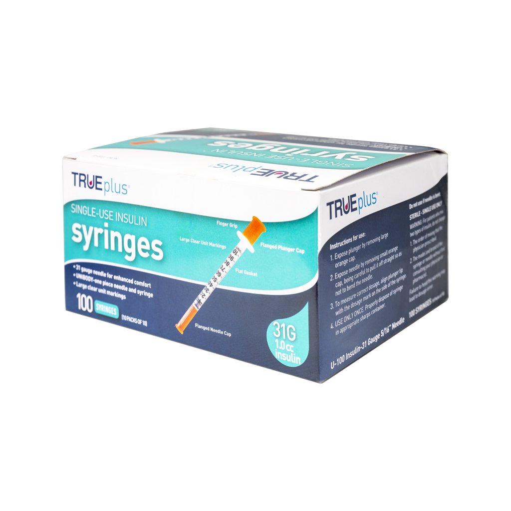 1.0 cc Ultra Fine Syringe 31 gauge - Box of 100 (True Plus)