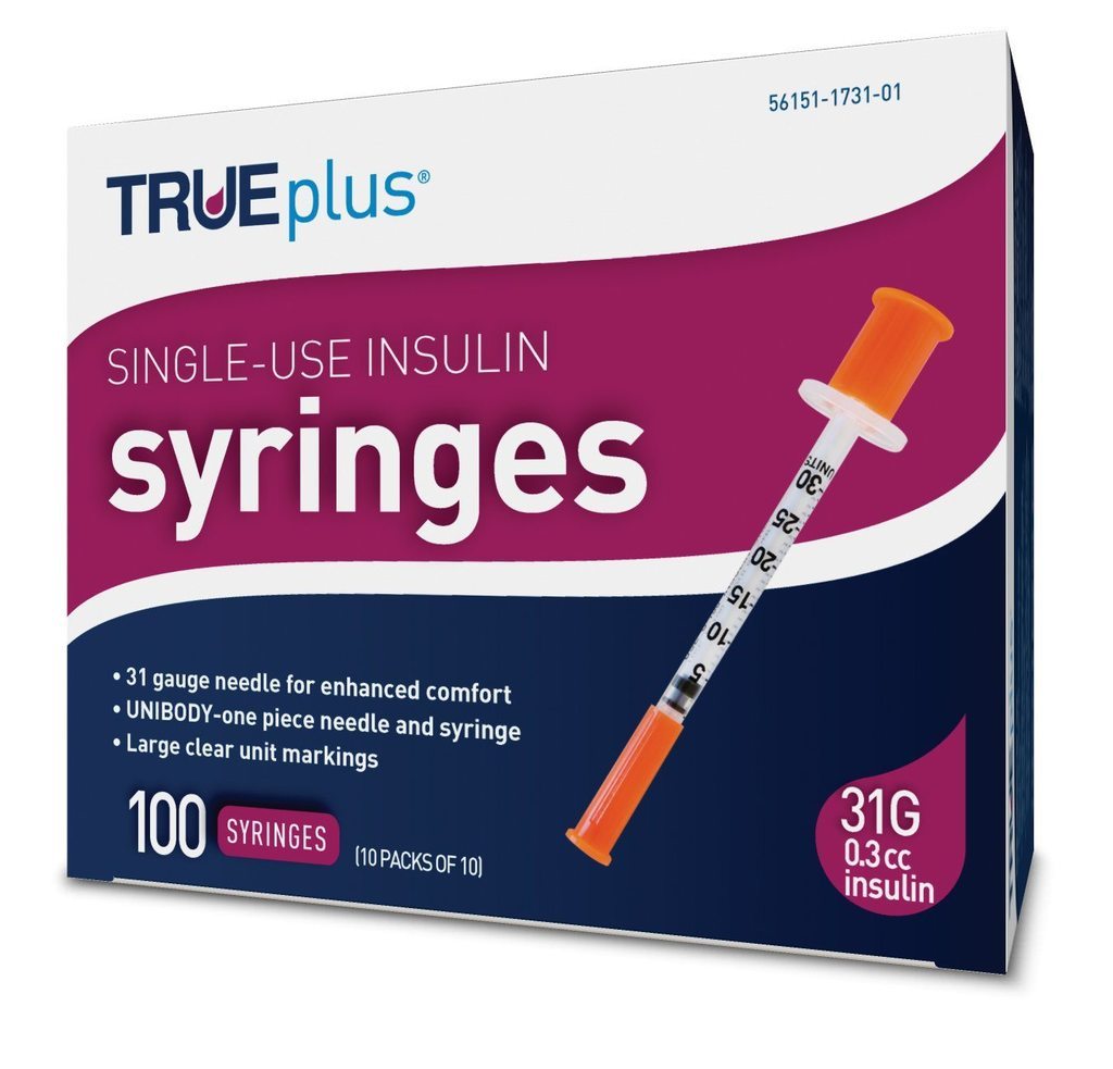 0.3 cc Ultra Fine Syringe 31 gauge - Box of 100 (True Plus)