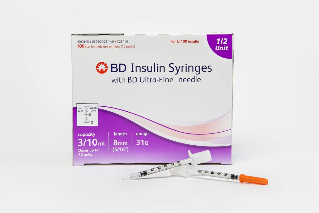 0.3 cc Ultra Fine Syringe 31 gauge with 1/2 unit markings - Box of 100 (BD-Embecta)