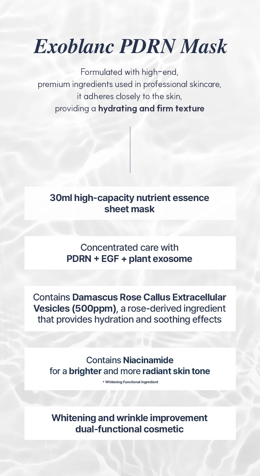 Exoblanc PDRN Mask - Each Pack Contains 5 Masks Each