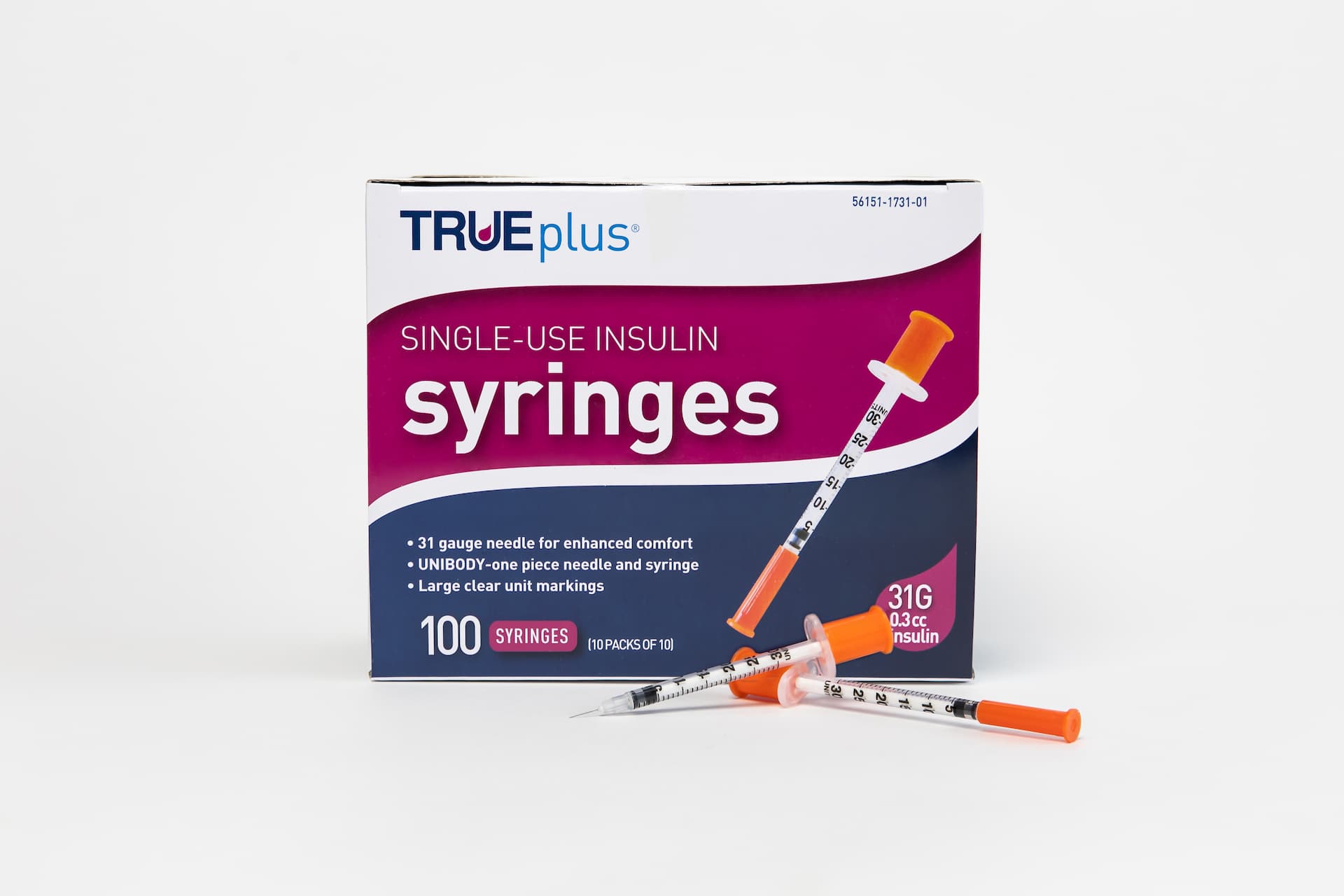 0.3 cc Ultra Fine Syringe 31 gauge - Box of 100 (True Plus)